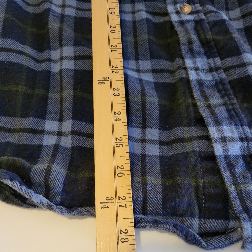 Men's Blue and Black Casual Button Down Flannel Shirt, Size Large - Picture 10 of 10